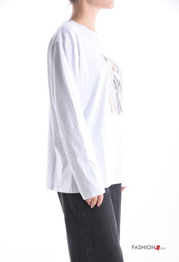 Maglietta a manica lunga in Cotone girocollo Fantasia stampata - ph 3