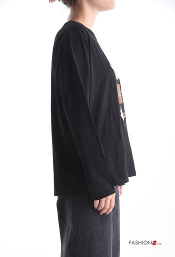 Maglietta a manica lunga in Cotone girocollo Fantasia stampata - ph 3