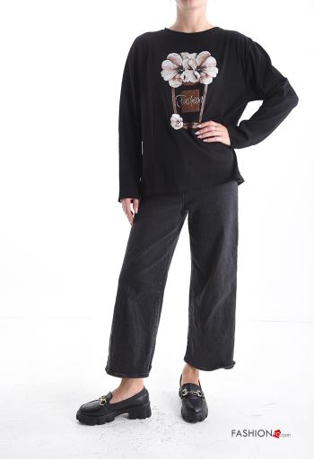 Maglietta a manica lunga in Cotone girocollo Fantasia stampata - ph 5