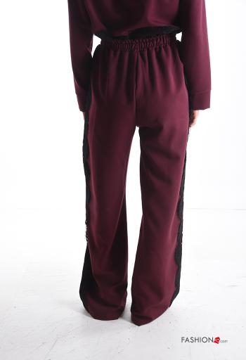 Pantalon détail dentelle wide leg avec élastique - ph 2