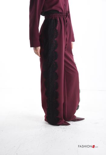 Pantalon détail dentelle wide leg avec élastique - ph 3
