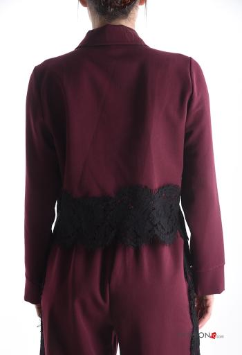 Spitze- mit kragen kurz lange ärmel Hemd mit Knöpfen - ph 2