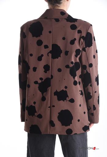 Blazer manga comprida Padrão animal com botões com forro - ph 2