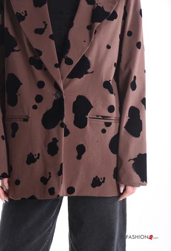 Blazer manga comprida Padrão animal com botões com forro - ph 4