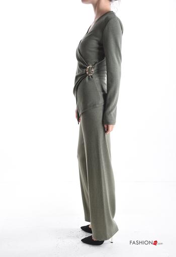 Coordinato con fibbia maniche lunghe scollo a V con elastico - ph 3