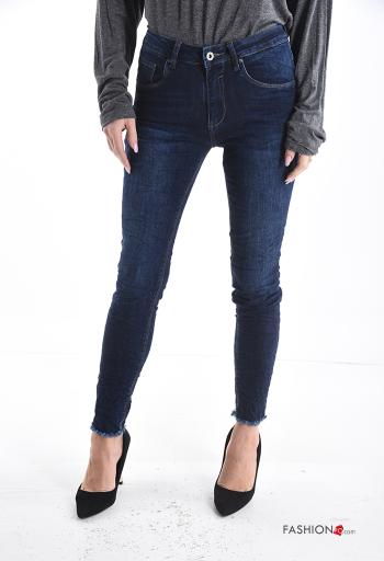 Vaqueros de Algodón skinny con bolsillos con cremallera con botones - ph 1