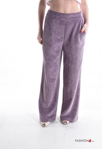 wide leg Hose mit Taschen mit gummizug