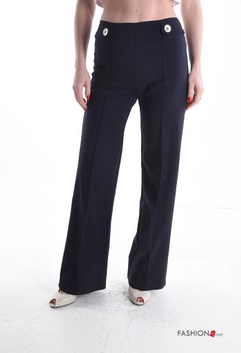 high waist Cotton Trousers with buttons - ph 1