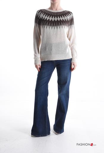 Maglione maniche lunghe girocollo Fantasia geometrica - ph 5