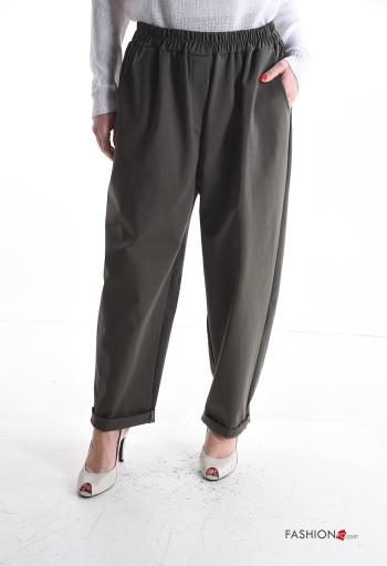 Hose aus Baumwolle mit Taschen mit gummizug