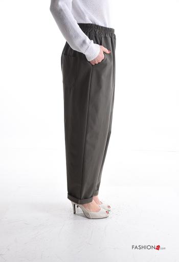 Hose aus Baumwolle mit Taschen mit gummizug - ph 3