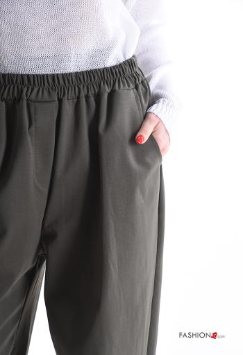 Hose aus Baumwolle mit Taschen mit gummizug - ph 4