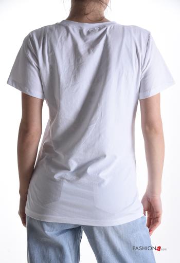 T-shirt de Algodón manga corta cuello redondo Diseño impreso - ph 2