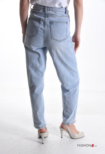 Cotton Jeans with buttons with zip with pockets - ph 2