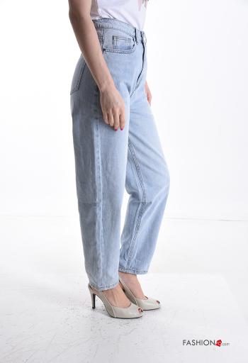 Cotton Jeans with buttons with zip with pockets - ph 3