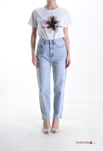 Cotton Jeans with buttons with zip with pockets - ph 5