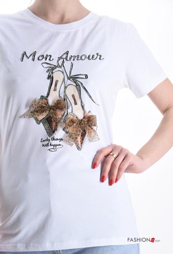 T-shirt de Algodón manga corta cuello redondo Diseño impreso - ph 4