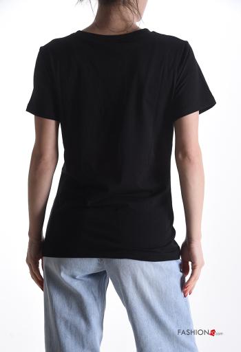 T-shirt de Algodón manga corta cuello redondo Diseño impreso - ph 2