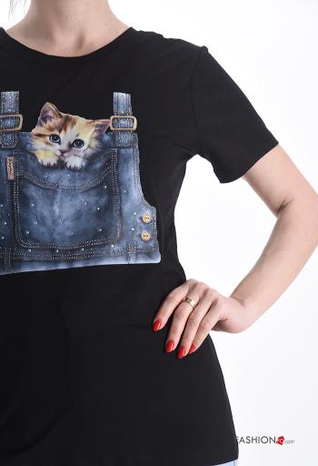 T-shirt de Algodón manga corta cuello redondo Diseño impreso - ph 4