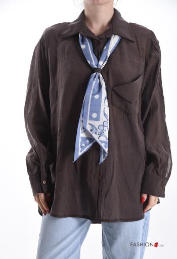 Camisa manga larga con cuello con botones con Bufanda - ph 1