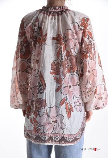 Blusa manga larga Estampado Floral con lazo - ph 2