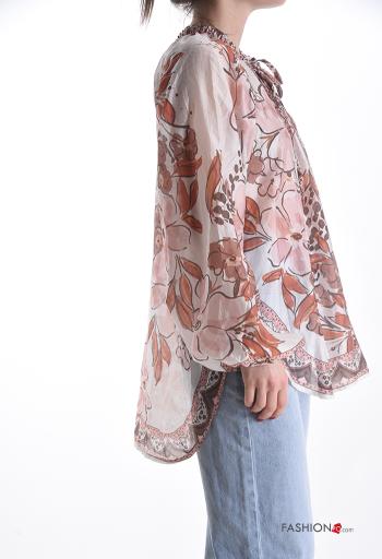 Blusa manga larga Estampado Floral con lazo - ph 3