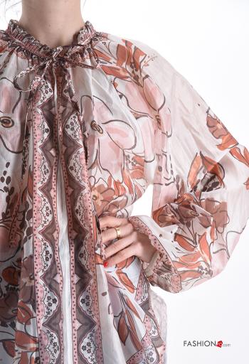 Blusa manga larga Estampado Floral con lazo - ph 4