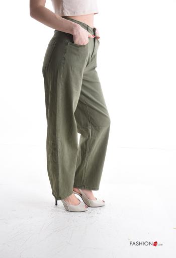 Cotton Jeans with buttons with zip with pockets - ph 3