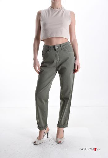 Vaqueros de Algodón con bolsillos con cremallera con botones - ph 5