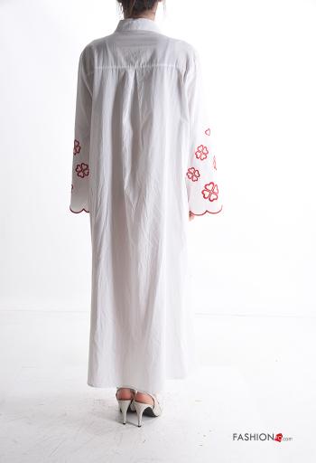 Embroidered long sleeve with collar Cotton Shirt dress with buttons - ph 2