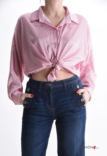 Polka-dot long sleeve with collar Shirt with buttons - ph 1