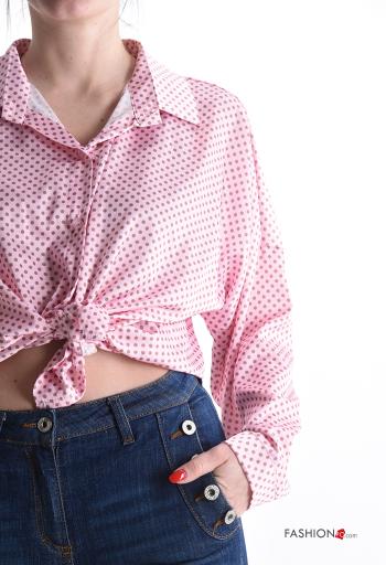 Polka-dot long sleeve with collar Shirt with buttons - ph 4