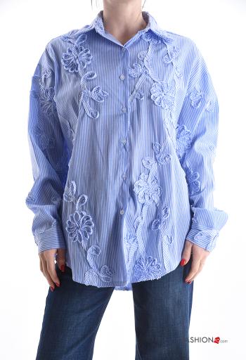 Graphic Print long sleeve with collar Cotton Shirt with buttons - ph 1