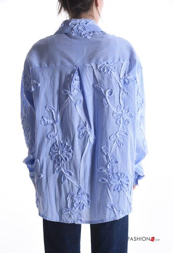 Graphic Print long sleeve with collar Cotton Shirt with buttons - ph 2