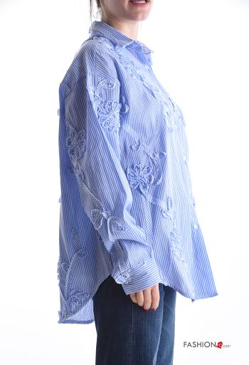 Graphic Print long sleeve with collar Cotton Shirt with buttons - ph 3