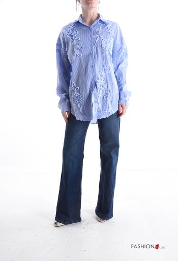 Graphic Print long sleeve with collar Cotton Shirt with buttons - ph 5