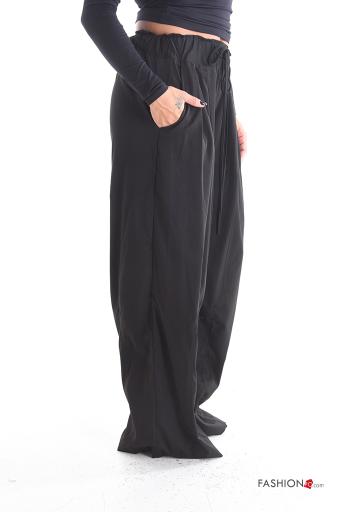 wide leg long Trousers with pockets with elastic - ph 3