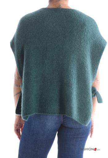 Maglione in Mohair maniche corte girocollo con nodo con spacco - ph 2