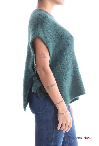 Maglione in Mohair maniche corte girocollo con nodo con spacco - ph 3