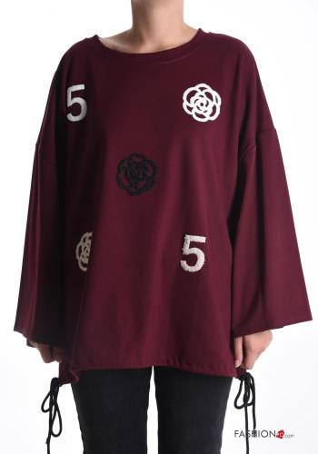 Maglione girocollo oversize maniche lunghe con coulisse