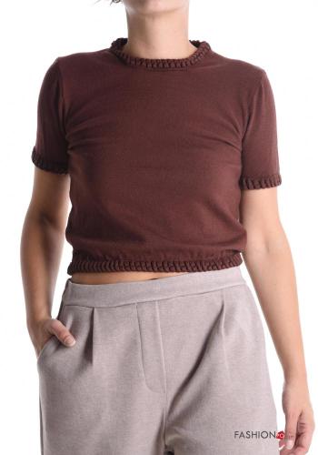 Maglione corto maniche corte girocollo