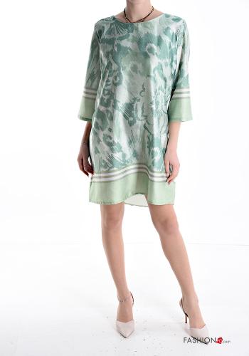 Floral knee-length Dress 3/4 sleeve