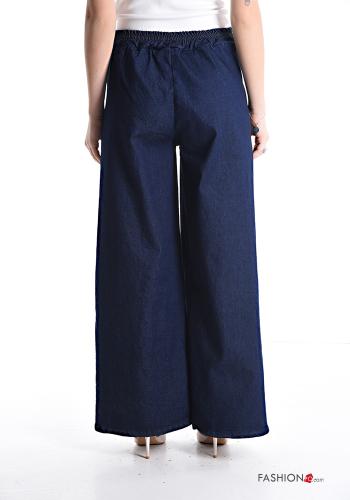 Denim wide leg Hose aus Baumwolle mit gummizug - ph 2