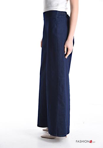 Denim wide leg Hose aus Baumwolle mit gummizug - ph 3