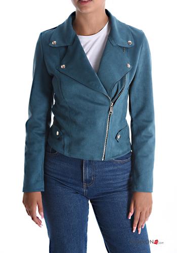Wildleder Bikerjacke mit Reißverschluss - ph 1