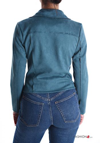 Wildleder Bikerjacke mit Reißverschluss - ph 2