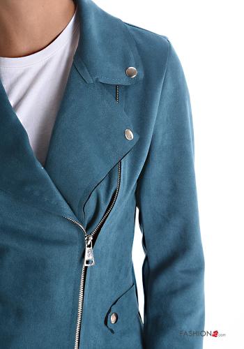 Wildleder Bikerjacke mit Reißverschluss - ph 4