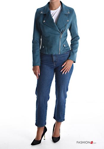 Wildleder Bikerjacke mit Reißverschluss - ph 5