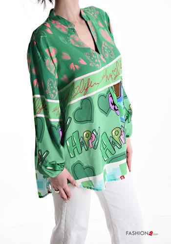 Blusa extra grande Diseño impreso con cuello en v - ph 3