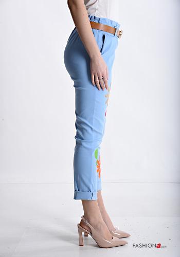 Pantalone Fantasia floreale con elastico con cintura con tasche - ph 3